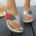Women's Summer Wedge Sandals Color Block European American Style Wearable Flip Flops_vogvips.com