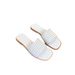 Beach Theme ~ Woven Linen Women 25 Summer New Round Toe Casual One-Strap Flat Slippers For Outdoor Wear_vogvips.com