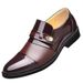 Men's Business Formal With Round Toe, British Casual, Breathable, Office Wear Resistant, Soft Soled Leather Shoes, Light_vogvips.com
