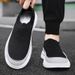 2024 Flyweave Men's Shoes Fashion Socks Shoes Summer Cloth Shoes Breathable Thick soled Lazy Shoes Heightening Casual Slip on_vogvips.com