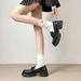Small Loafers Women's Platform Shoes One Pedal Retro Small Leather Shoes British Style Single Shoes_vogvips.com
