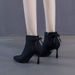 European American Style Girls' Rhinestone Short Boots, Women's Pointed Toe Stiletto High-heeled With Bow, 2025 Autumn_vogvips.com
