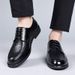 Men's Leather Breathable Lace-up Formal Shoes With Hollow Out Design_vogvips.com