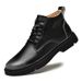 Martin Boots Men's High-top Casual Velvet Snow Boots Thermal Cotton Shoes Medium-top Inner Height Increase Men_vogvips.com