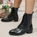 Mid Heel Slim Boots For Women Chunky Heel Winter Side Zipper Plus Size Riding Boots_vogvips.com
