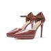 1088-10A Silver Women's High-heeled Shoes With Pointed Toe, Stiletto Heel, Platform Sole, French-style Closed-toe Hollow_vogvips.com