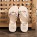 Summer Ethnic Style Herringbone For Women, Bohemian Silk Ribbon Casual Lame Heel Beach Slippers_vogvips.com
