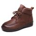 2024 Winter Shallow Mouth Short For Women Genuine Martin Top Layer Cowhide Retro Leather With Fleece Soft Sole Women's_vogvips.com
