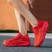 Green Platform Knit Sneakers Men Women Trainers Breathable Socks Men's Running Shoes Comfortable Slip-on Women's Sports Shoes_vogvips.com