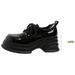 Women's Shoes Chunky Sole Lace-Up Loafers With Hidden Heel Elevation - Genuine Leather Round-Toe Oxford Shoes For Everyday Wear_vogvips.com