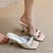 2025 Spring And Autumn New French Style High Heel Mules For Women Summer Outdoor Square Toe Stiletto Strap Butterfly_vogvips.com