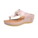 Women's Shoes 2025 Summer New Beach Clip Herringbone Toe Flower Thick Sole Slope Heel Plus Size Sandals_vogvips.com