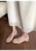 Classic Square Buckle Thick Heel Gentle Wind Square Head Elegant Temperament Nude Single Shoes Women_vogvips.com