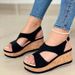 Summer Wedge Heel Fish Mouth Sandals Women's Thick Bottom Platform Casual Sandals Roman Sandals Women's Shoes_vogvips.com