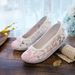 Deng Yun Hanfu Single Shoes/Cotton Fashion, Ancient Costume, Ming Dynasty Embroidered Cloth Shoes, Upright Headed Shoes_vogvips.com