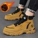 Men's Winter Rotating Buckle Martin Boots - Thick Sole, Fleece-Lined, High-Top Work Boots For Warmth & Durability_vogvips.com