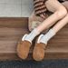 Cameido A Pair Of Soft Cotton Shoes With Soft Soles For Women In The 2025 Autumn/Winter Season, Featuring A Belt Buckle And Casual Bean Shoes_vogvips.com