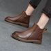 ShoeVault Foreign Trade Cross-Border New Autumn Winter Fashion Versatile Short Boots Handmade Retro Sole Soft Surface Cotton Round_vogvips.com