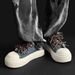 Basic Men's Sneakers, Niche Thick-soled Trendy 2026 Spring New Casual Versatile Breathable Washed Denim Shoes_vogvips.com