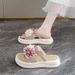 Summer Versatile Fashion Plant Flower Women's Shoes Sandals One-word Slippers Beach Cool Slippers_vogvips.com