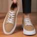 Men's Little White Shoes Cowhide Board Shoes Soft Leather Soft Sole Breathable Large Size Multi-color Sports And Leisure Shoes_vogvips.com