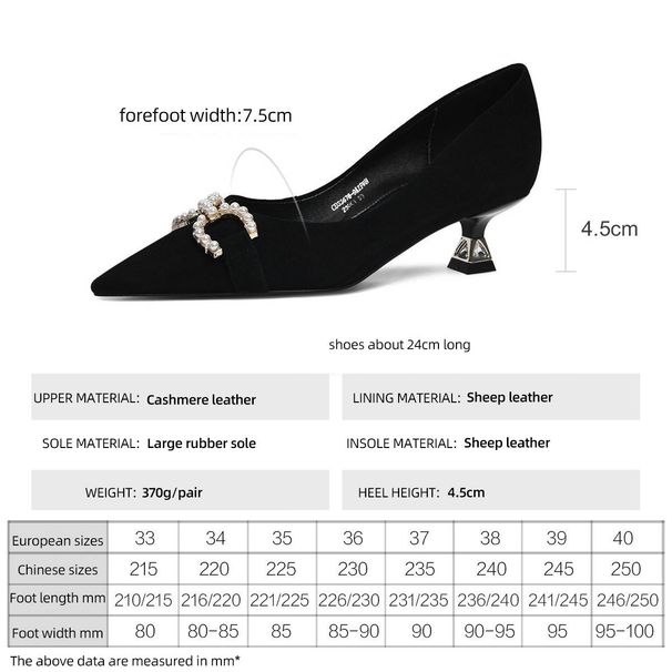 cameido Women's Spring - Style Fashion Low - Cut Single - Sole Shoes. Crafted From Skin - Friendly Cashmere Leather, These Shoes Feature Pearls,_vogvips.com