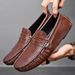 Men's Slip-On Loafers, Flat Driving Casual Shoes, Small Leather Shoes, Low-Cut Slip-On Cowhide, Large Size Men's Shoes 4_vogvips.com