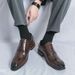Euro Step Men's Brogue Leather British Style Business Formal Low-top Versatile Breathable Suit Groom Wedding Shoes_vogvips.com