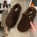 Women's Winter Fleece Cotton Shoes 2025 New Style Versatile Bean Shoes Flat Shoes_vogvips.com