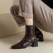Square Toe Thick Heel Back Zipper Temperament Black Short Boots Women's French Versatile Commuting Bare Boots British Style Martin Boots_vogvips.com