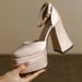 Elegant Mary Jane Wedding Heels - Comfortable 8cm Platform Bridal Shoes For Petite Brides | Champagne/White/Black | Adjustable Ankle Strap_vogvips.com