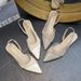 French Pointed Toe Flat Sandals Spring New Style Soft Bottom Slope Heel Side Open Large Size Women's Single Shoes_vogvips.com