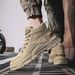 Men's High Top Work Boots Breathable Summer Hiking Shoes With Fleece Lining Slip-Resistant Rubber Sole Outdoor Casual Boots_vogvips.com