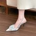 Foreign Trade Large Size Pointed High Heels Women's Fashion Rose Sandals Empty Stiletto Shoes_vogvips.com