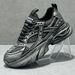 Black Dad Sneakers For Men 2025 Spring Summer New Thick Sole Height Increasing Breathable Men's Mesh Sports Casual Shoes_vogvips.com