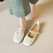 Flat Mary Jane Shoes Women's One-word Belt Inner Height Increase Single Shoes Silver Pleated Evening Women's Shoes_vogvips.com