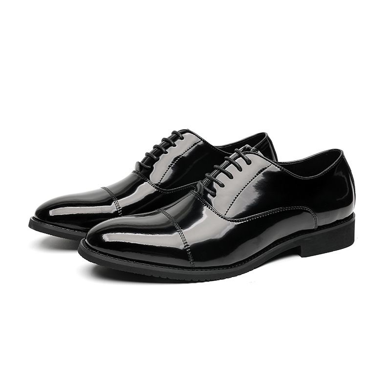 New British Style Business Dress Leather Shoes, Men's Three Joint Black Soft Top Groom's Wedding Shoes 8114-R_vogvips.com