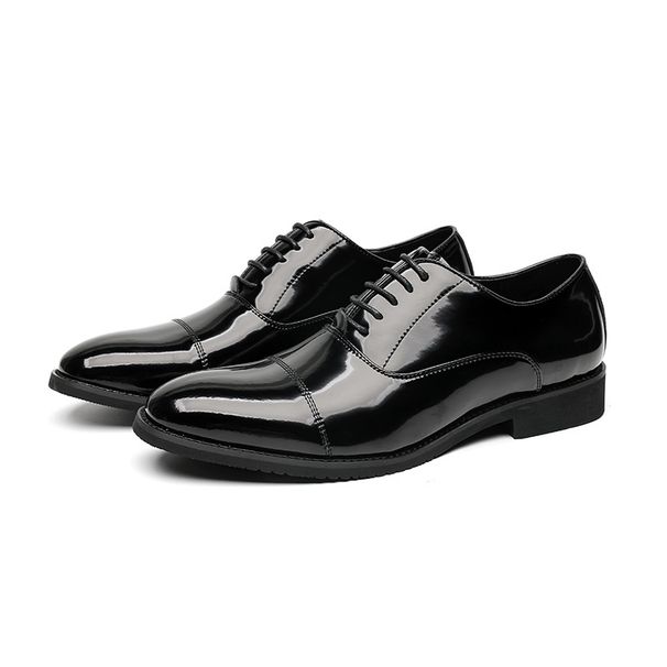New British Style Business Dress Leather Shoes, Men's Three Joint Black Soft Top Groom's Wedding Shoes 8114-R_vogvips.com