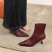 2738-2 Slim For Women Retro Soft Leather Pointed Toe Ankle Single Thin Heel Petite Versatile Stretch French Short Boots_vogvips.com