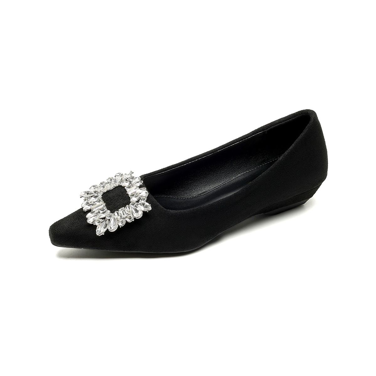 Gentle Pointed Single Shoes Fairy Wind Water Diamond Shallow Mouth Beanie Shoes Soft Sole_vogvips.com