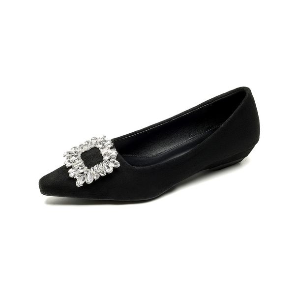 Gentle Pointed Single Shoes Fairy Wind Water Diamond Shallow Mouth Beanie Shoes Soft Sole_vogvips.com
