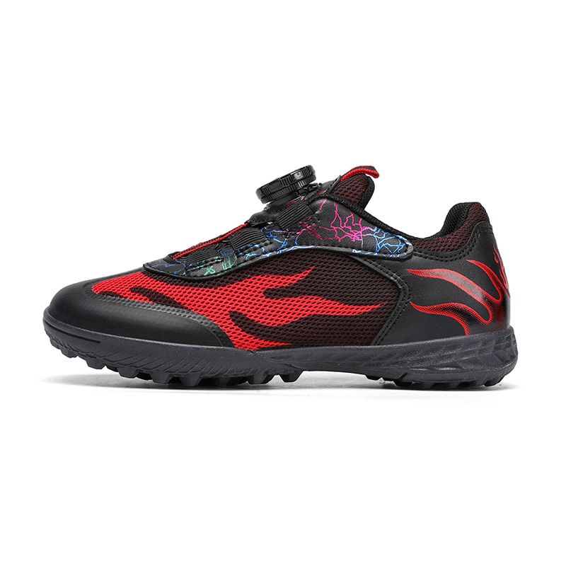 Rotating Button Football Shoes Mesh Lace-free Boys And Girls Game Training Broken Nail Sports Shoes_vogvips.com