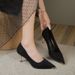 High heels women new spring and autumn suede temperament pointed thin heel shoes black_vogvips.com