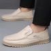 Spring And Autumn Season Daily Commuting Soft Sole Handcrafted Breathable Top Layer Cowhide Men's Casual Leather Shoes_vogvips.com