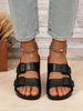 Women's Casual Simple Buckle-Adjustable Eva One-Piece Flat-Sole Slip-On Slippers Suitable For Home And Outdoor Beach Use_vogvips.com