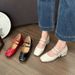 2025 Summer New Elegat Chuky Sigle Shallow Mouth Versatile Double Buckle Strap High Heel Small Leather Shoes For_vogvips.com