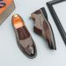 Euro Step Fashion Formal Business Office Brogue Carved Pointed Leather Groom Wedding Shoes_vogvips.com