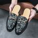 Summer Men's Slip-on Mules Without Heels, Casual Korean-style Trendy Loafers_vogvips.com