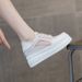 2026 Summer New Thick-Soled Height-Increasing Women's White Sneakers 8cm Small Size Casual Mh Breathable Versatile_vogvips.com
