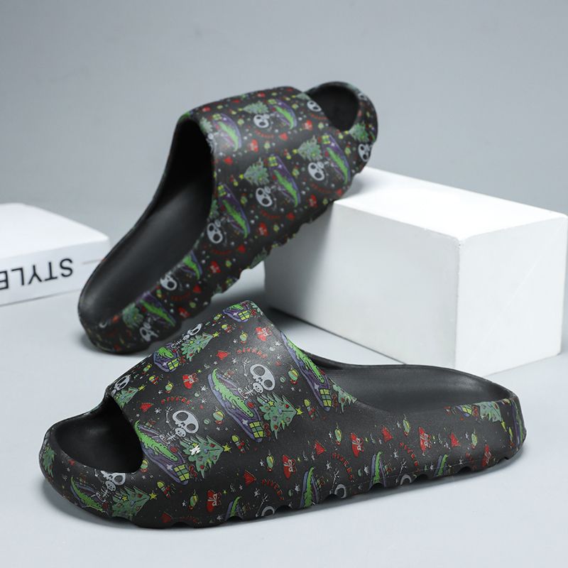 Men's Home Slippers One-word Fashion Personalized Slippers Can Be Worn Outside Slippers Beach Slippers_vogvips.com